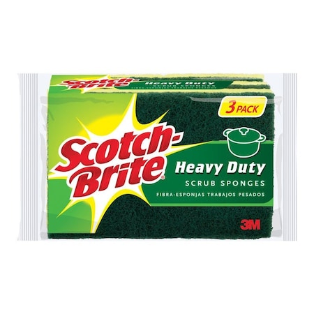 Scotch Scotch-Brite Heavy Duty Sponge For Pots and Pans 4.5 in. L 3 pk HD-3